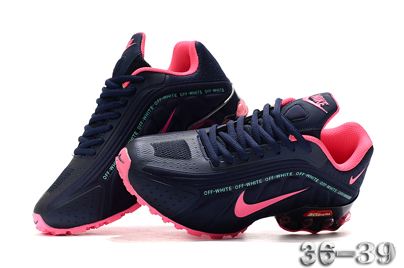 New Nike Shox R4 Navy Blue Pink